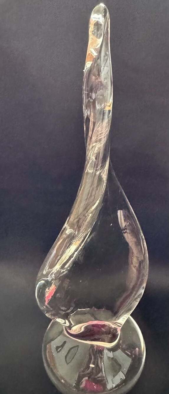 Adam Jablonski Hand Blown Art Glass Teardrop Sculpture